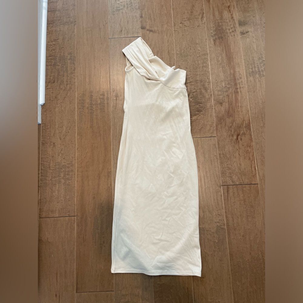 NWOT IRO Cream One Shoulder Dress